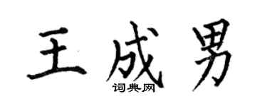 何伯昌王成男楷書個性簽名怎么寫