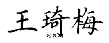 丁謙王琦梅楷書個性簽名怎么寫