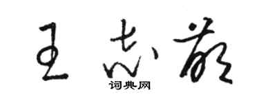 駱恆光王志萌草書個性簽名怎么寫