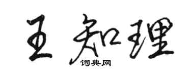 駱恆光王知理行書個性簽名怎么寫