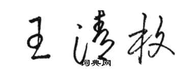 駱恆光王清枚草書個性簽名怎么寫