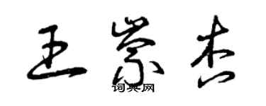 曾慶福王崇杏草書個性簽名怎么寫