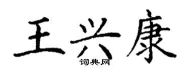 丁謙王興康楷書個性簽名怎么寫