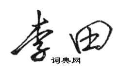 駱恆光李田行書個性簽名怎么寫