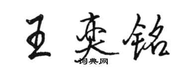 駱恆光王奕銘行書個性簽名怎么寫