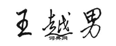 駱恆光王越男行書個性簽名怎么寫