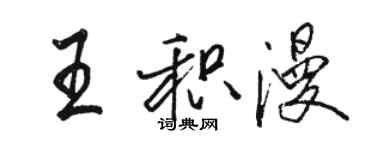 駱恆光王積漫行書個性簽名怎么寫