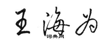 駱恆光王海為行書個性簽名怎么寫