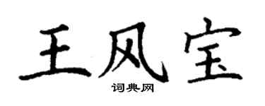 丁謙王風寶楷書個性簽名怎么寫