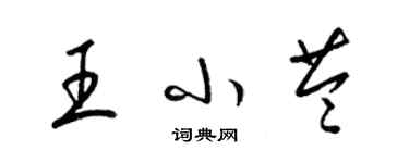 梁錦英王小苓草書個性簽名怎么寫