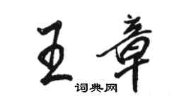 駱恆光王章行書個性簽名怎么寫