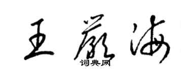 梁錦英王嚴海草書個性簽名怎么寫