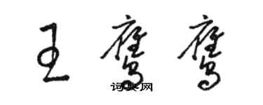 駱恆光王鷹鷹草書個性簽名怎么寫