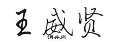 駱恆光王威賢行書個性簽名怎么寫