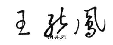 駱恆光王能鳳草書個性簽名怎么寫
