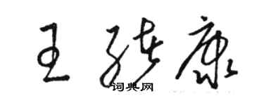 駱恆光王緒康草書個性簽名怎么寫