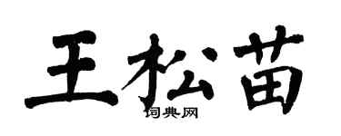 翁闓運王松苗楷書個性簽名怎么寫
