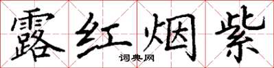 丁謙露紅煙紫楷書怎么寫