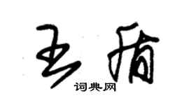 朱錫榮王盾草書個性簽名怎么寫