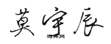 駱恆光莫宇辰行書個性簽名怎么寫