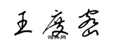 梁錦英王度密草書個性簽名怎么寫