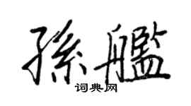 王正良孫艦行書個性簽名怎么寫