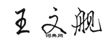 駱恆光王文艦行書個性簽名怎么寫