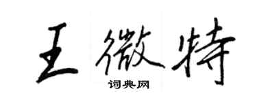 王正良王微特行書個性簽名怎么寫