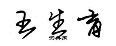 朱錫榮王生育草書個性簽名怎么寫