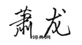 駱恆光蕭龍行書個性簽名怎么寫