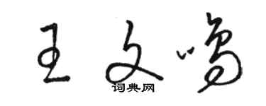 駱恆光王文鳴草書個性簽名怎么寫