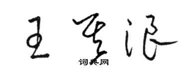 駱恆光王其浪草書個性簽名怎么寫