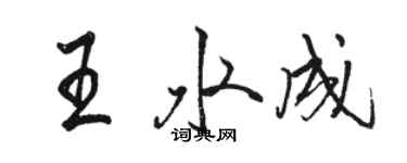 駱恆光王水成行書個性簽名怎么寫