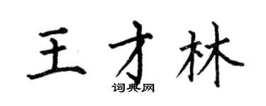 何伯昌王才林楷書個性簽名怎么寫