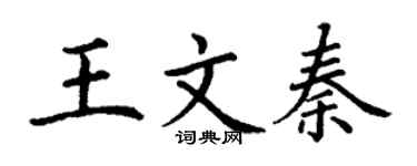 丁謙王文秦楷書個性簽名怎么寫