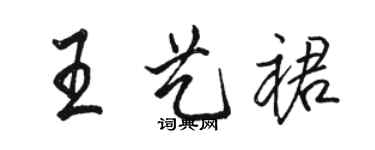 駱恆光王藝裙行書個性簽名怎么寫