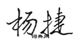 駱恆光楊捷行書個性簽名怎么寫