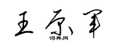 梁錦英王原軍草書個性簽名怎么寫