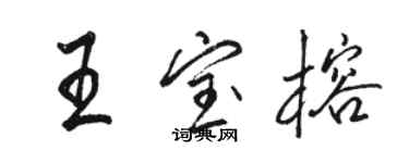 駱恆光王寶榕行書個性簽名怎么寫