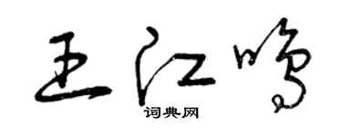 曾慶福王江鳴草書個性簽名怎么寫