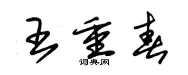 朱錫榮王重春草書個性簽名怎么寫