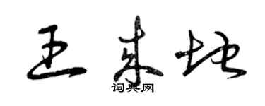 曾慶福王來地草書個性簽名怎么寫