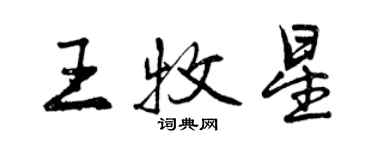 曾慶福王牧星行書個性簽名怎么寫