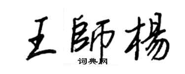 王正良王師楊行書個性簽名怎么寫