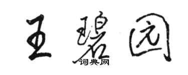 駱恆光王碧園行書個性簽名怎么寫