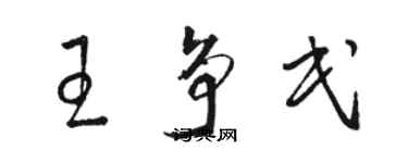 駱恆光王爭民草書個性簽名怎么寫