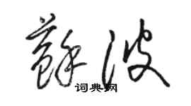 駱恆光蘇波草書個性簽名怎么寫