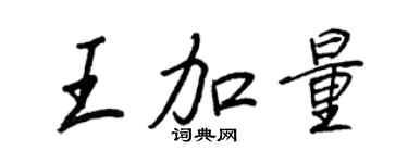 王正良王加量行書個性簽名怎么寫