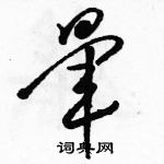 駱恆光寫的硬筆草書暈