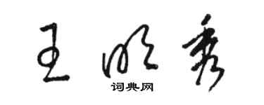 駱恆光王明秀草書個性簽名怎么寫